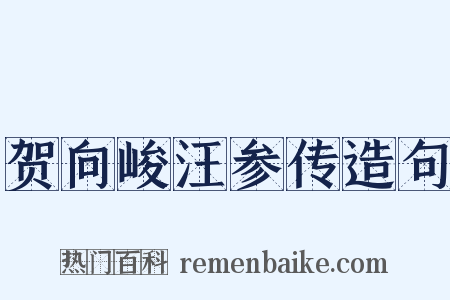 贺向峻汪参传造句是什么意思的图片